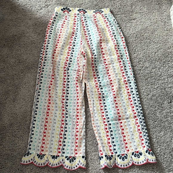 NWT Red Carter Anthropologie Eyelet Rainbow pants Size M - Picture 7 of 11